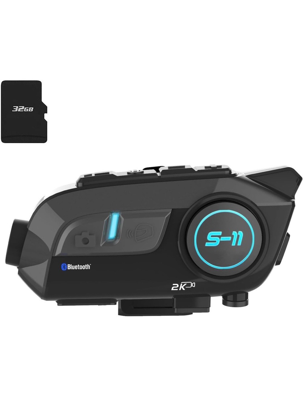 S-11 Bluetooth Motorcycle Helmet Intercom Camera - Black